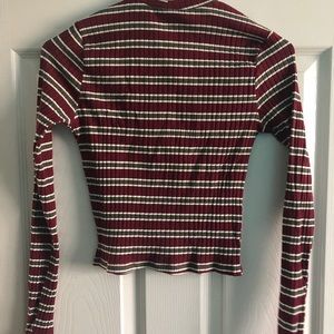 Full Tilt Striped Mock Neck